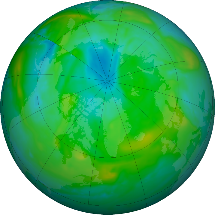 Arctic ozone map for 14 August 2019